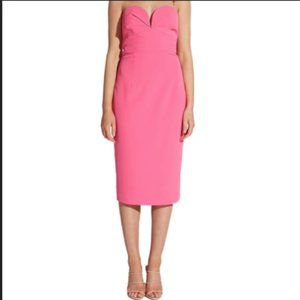 BARDOT KAYLA MIDI DRESS PINK SHOCK SZ 6 NWT